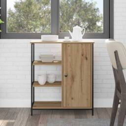Berkfield Home Sideboard Artisan Oak 70x30x80 cm Engineered Wood in Brown - Size: 70 x 30 x 80 cm - thumbnail 2