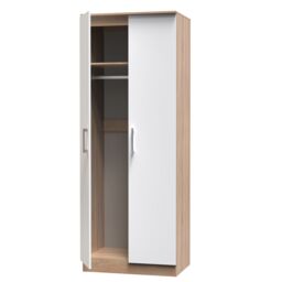 Swift Devon 3 Piece Bedroom Set (Wardrobe, Chest & Bedside) in White Matt & Bardolino Oak - Ready Assembled - thumbnail 6
