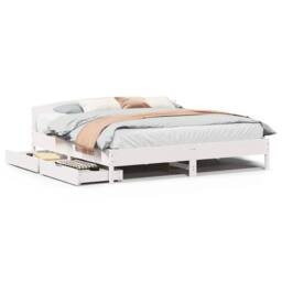 Berkfield Home Bed Frame without Mattress White 180x200 cm Super King Solid Wood Pine - thumbnail 1