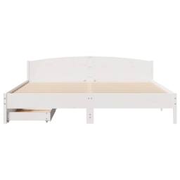 Berkfield Home Bed Frame without Mattress White 180x200 cm Super King Solid Wood Pine - thumbnail 4
