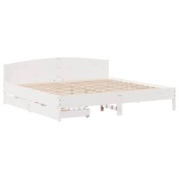 Berkfield Home Bed Frame without Mattress White 180x200 cm Super King Solid Wood Pine - thumbnail 3