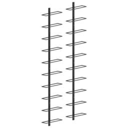 Berkfield Home Wall-mounted Wine Racks for 20 Bottles 2 pcs Black Metal - thumbnail 2