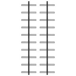Berkfield Home Wall-mounted Wine Racks for 20 Bottles 2 pcs Black Metal - thumbnail 1