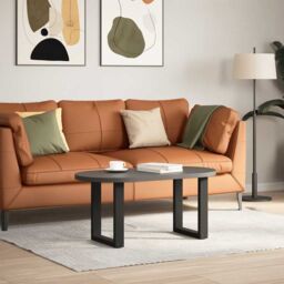Berkfield Home Coffee Table Legs U-Shaped 2 pcs Black 28x(42-43) cm Steel - thumbnail 2