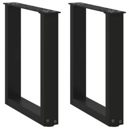 Berkfield Home Coffee Table Legs U-Shaped 2 pcs Black 28x(42-43) cm Steel - thumbnail 1