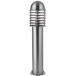 Loops Outdoor Post Bollard Light Polished Steel Vandal Proof External Pathway Lamp in Metallics