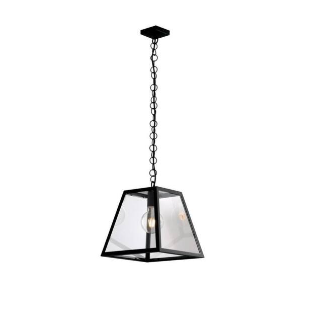 Netlighting Lexington Lantern Ceiling Pendant Black Transparent E27