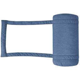 Wyld and Coco 2-Piece Folding Acacia Garden Chairs with Blue Cushions in Brown - thumbnail 7