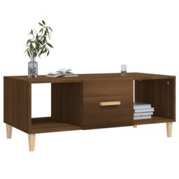 Berkfield Home Decorative Coffee Table Brown Oak 102x50x40 cm Engineered Wood - Size: 102 x 50 x 40 cm - thumbnail 7