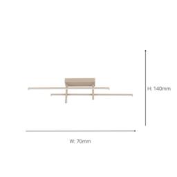 Eglo Trepiliano Aluminium & Steel Modern LED Linear Ceiling Light, Sandy in Beige - thumbnail 4
