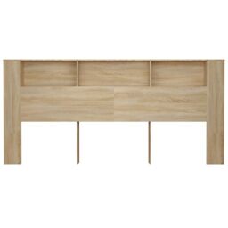 Berkfield Home Headboard Cabinet Sonoma Oak 220x18.5x104.5 cm in Brown - thumbnail 4