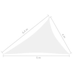 Berkfield Home Sunshade Sail Oxford Fabric Triangular 4x5x6.4 m White - thumbnail 6