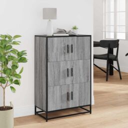 Berkfield Home Highboard Grey Sonoma 68x35x106.5 cm Engineered Wood & Metal - thumbnail 3