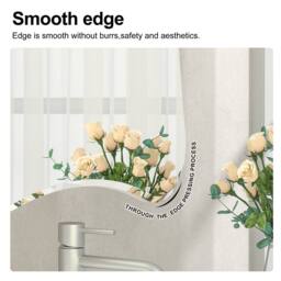 KEEPREAPER Frameless Bathroom Cabinet with Mirror 50x76cm 2 Shelves Wall Mounted in White - Size: 50x76 cm - thumbnail 6