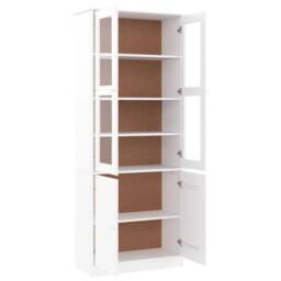 Berkfield Home Glass Display Cabinet ALTA White 77x35x186.5 cm Solid Wood Pine - thumbnail 4