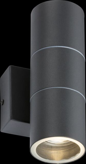 Netlighting Knightsbridge 230V IP54 GU10 Up & Down Wall Light Anthracite OWALL02A in Black - image 1