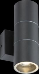 Netlighting Knightsbridge 230V IP54 GU10 Up & Down Wall Light Anthracite OWALL02A in Black - thumbnail 1