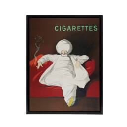 "Artery8 JOB Vintage Advert Relaxing Man Framed Canvas Wall Art Print Cappiello in Red - Size: W12"" x H16""" - thumbnail 1