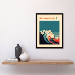 Artery8 Wall Art Print The Seaside Calls Achmelvich Beach Lochinver Scotland UK Modern Woman of the Waves Sea Siren Ocean Art Framed - Size: A4 - thumbnail 4