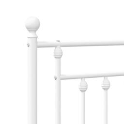Berkfield Home Metal Bed Frame with Headboard & Footboard White 200x200 cm - thumbnail 9