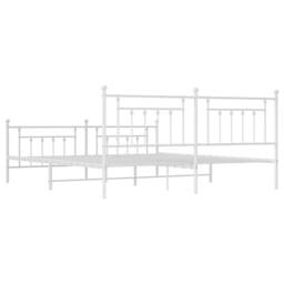 Berkfield Home Metal Bed Frame with Headboard & Footboard White 200x200 cm - thumbnail 8