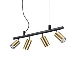 Netlighting Dynamite Indoor 4 Lights Spotlight Ceiling Pendant Lamp Brass Satin GU10 in Yellow