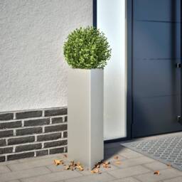 Berkfield Home Durable Garden Planter Triangular 30x26x75 cm Stainless Steel in Silver - Size: 30 x 26 x 75 cm - thumbnail 2