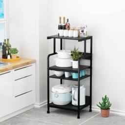 Huhote Large 4-Tier Printer Stand with Wheels & Storage for Office Home in Black - thumbnail 5