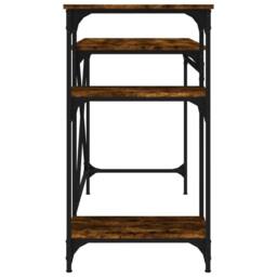 Berkfield Home Desk with Shelves Smoked Oak 105x50x90 cm Engineered Wood&Iron in Brown - Size: 105 x 50 x 90 cm - thumbnail 6