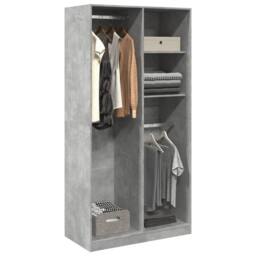 Berkfield Home Wardrobe Concrete Grey 100x50x200 cm Engineered Wood - Size: 100 x 50 x 200 cm - thumbnail 2