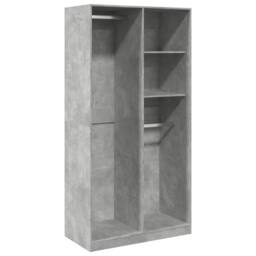 Berkfield Home Wardrobe Concrete Grey 100x50x200 cm Engineered Wood - Size: 100 x 50 x 200 cm - thumbnail 1