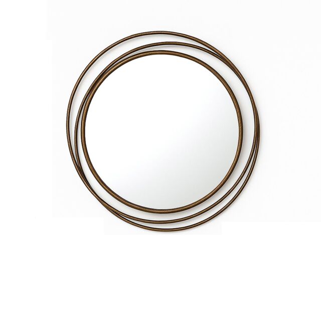 Melody Maison Large Antique Gold Swirl Wall Mirror - 88cm X 85cm in Metallic Gold - Size: 88 cm X 85 cm - image 1
