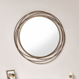 Melody Maison Large Antique Gold Swirl Wall Mirror - 88cm X 85cm in Metallic Gold - Size: 88 cm X 85 cm - thumbnail 5