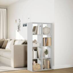 Berkfield Home Room Divider Bookcase White 69.5x29x137.5 cm Engineered Wood - thumbnail 4