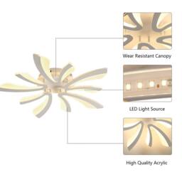 Pheashine Warm Acrylic Ceiling Light 68x68x9cm 3000K in White - Size: 68 x 68 x 9 cm - thumbnail 4