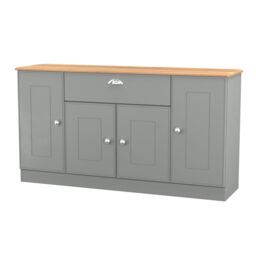 Ready Assembled 2 U Albert 4 Door 1 Drawer Wide Unit (Ready Assembled) in Dark Grey - thumbnail 4