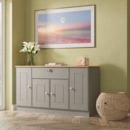 Ready Assembled 2 U Albert 4 Door 1 Drawer Wide Unit (Ready Assembled) in Dark Grey - thumbnail 1