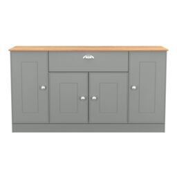 Ready Assembled 2 U Albert 4 Door 1 Drawer Wide Unit (Ready Assembled) in Dark Grey - thumbnail 2