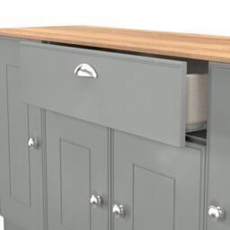 Ready Assembled 2 U Albert 4 Door 1 Drawer Wide Unit (Ready Assembled) in Dark Grey - thumbnail 6