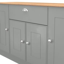 Ready Assembled 2 U Albert 4 Door 1 Drawer Wide Unit (Ready Assembled) in Dark Grey - thumbnail 5