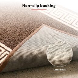 Smart Living Greekey Heavy Duty Machine Washable Hallway Kitchen Non Slip Door Mat in Medium Beige - Size: 40 cm x 60 cm - thumbnail 5