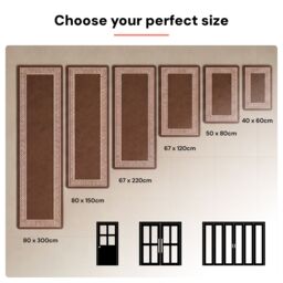 Smart Living Greekey Heavy Duty Machine Washable Hallway Kitchen Non Slip Door Mat in Medium Beige - Size: 40 cm x 60 cm - thumbnail 8