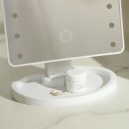 OHS LED Vanity Mirror Bedroom Light Up Free Standing Make Up Cosmetic in White - thumbnail 2