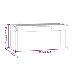Berkfield Home Garden Bench Grey 109x44x45 cm Solid Wood Pine - Size: 109 x 44 x 45 cm - thumbnail 8