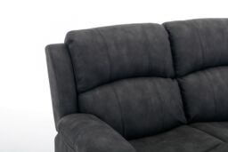 FURNITURE ONE Recliner Sofa Set, Leathaire Fabric Manual Recliner Sofa - 3+1+1 Seater Set in Dark Grey - Size: 1 Pack - thumbnail 4