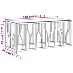Berkfield Home Coffee Table Stainless Steel & Solid Wood Reclaimed in Silver - thumbnail 6
