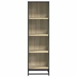 Berkfield Home Book Cabinet Sonoma Oak 40x35x139 cm Engineered Wood in Light Oak - Size: 40 x 35 x 139 cm - thumbnail 4