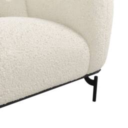 Wyld Haus Samba 2 Seater Sofa White Bouclé Sherpa Matte Black Metal Legs - thumbnail 6