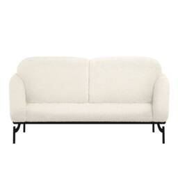 Wyld Haus Samba 2 Seater Sofa White Bouclé Sherpa Matte Black Metal Legs - thumbnail 4