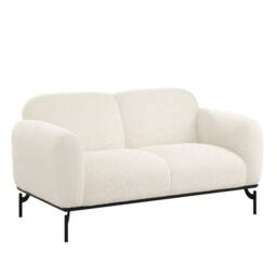 Wyld Haus Samba 2 Seater Sofa White Bouclé Sherpa Matte Black Metal Legs - thumbnail 3